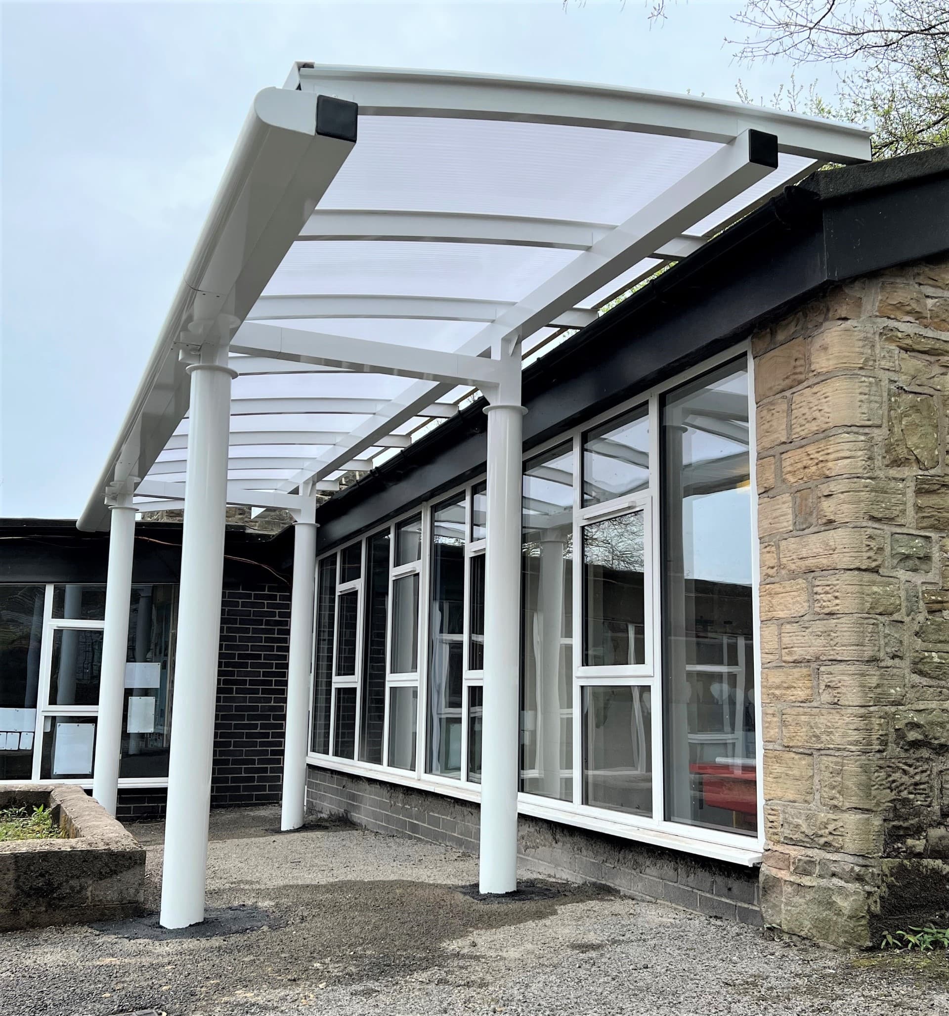 School Bow Canopy Installation