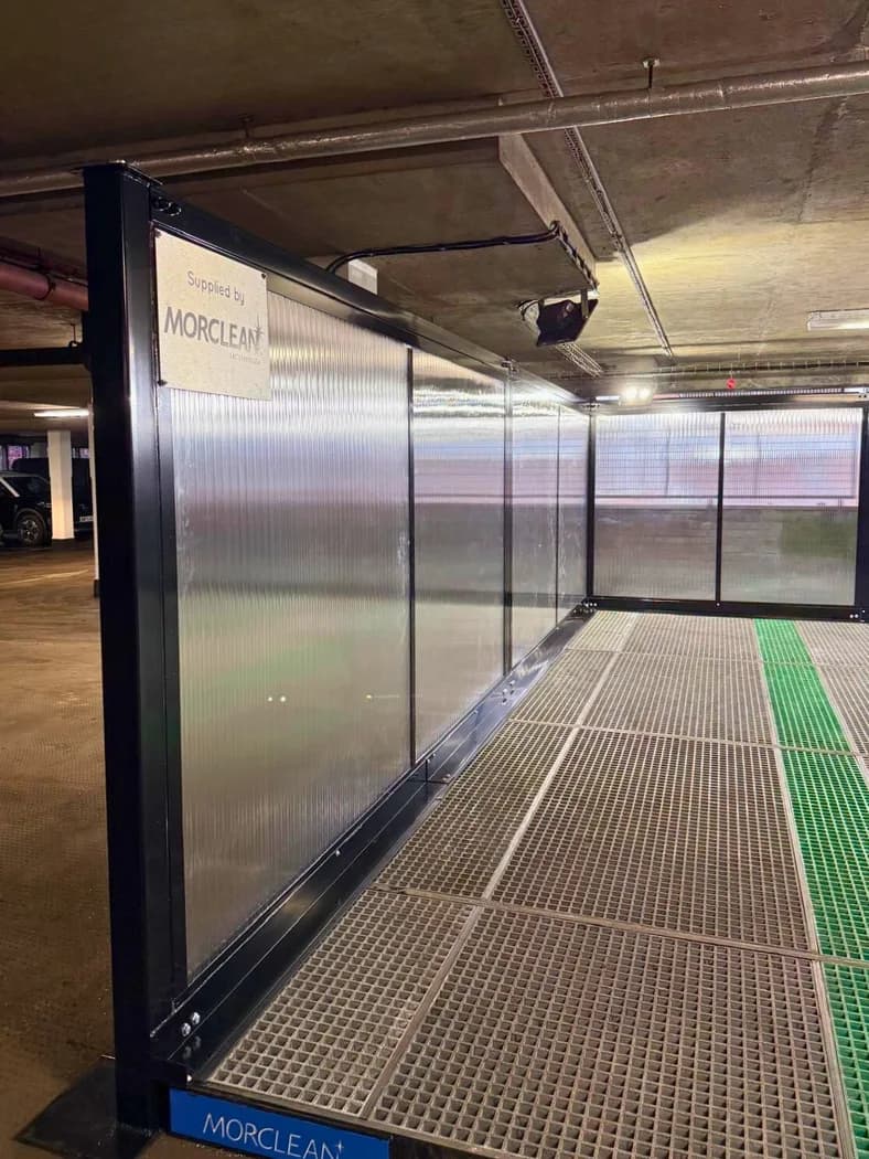 Multi-Story Jet Wash Screen Installation