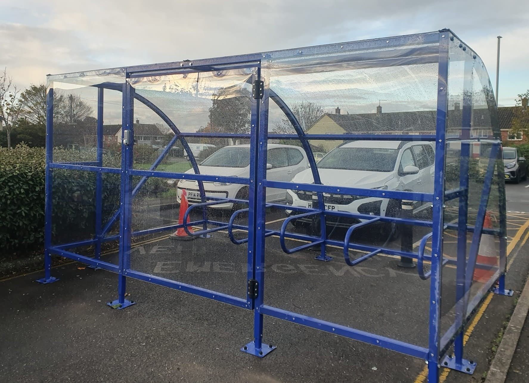 Example of cycle shelters made by Alotek Shelters